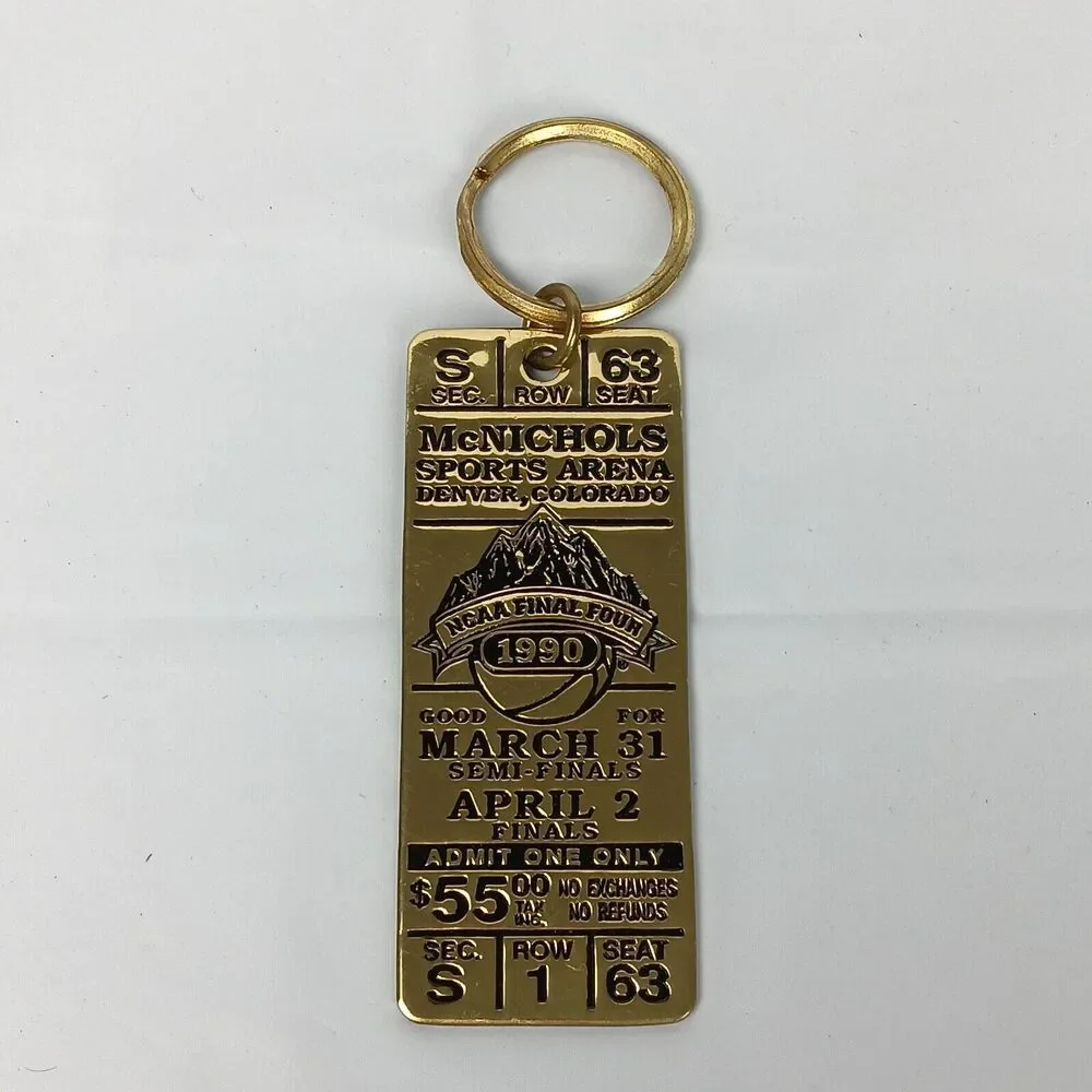 NCAA Final Four 1990 McNichols Sports Arena Ticket Keychain Keyring Charm